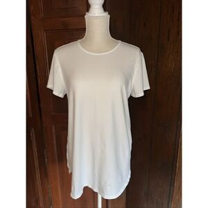 J. Jill Fit Progress Women's Sz Medium Short Sleeve Shirttail Tee T-Shirt